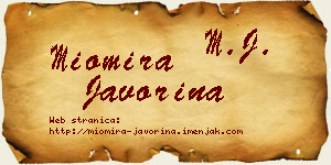 Miomira Javorina vizit kartica
